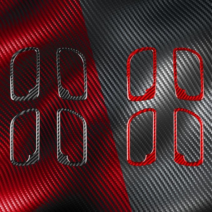 Real Carbon Fiber Trim for Honda Accord Accessories | for 2003 2004 2005 2006 2007，Door Inner Handle Panel Frame Cover，Interior Dash Panel，Thick Overlay Sticker Decal