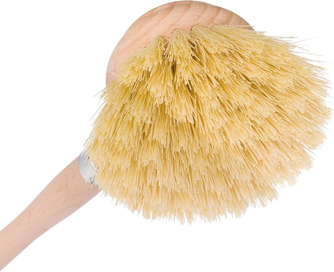 Redecker Dish Brush, Tampico Fiber, 2 Inch Round, Single – Wooden Dish Scrub Brush for Dishes & Cookware, Untreated Beechwood, Made in Germany