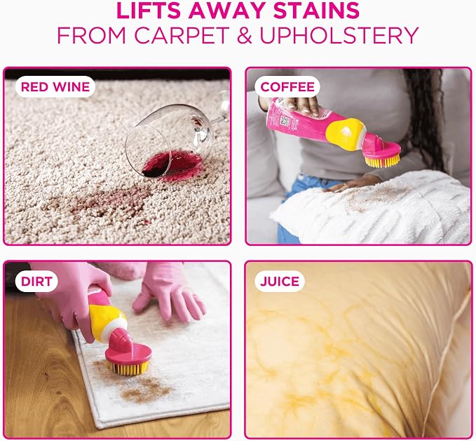 The Pink Stuff Carpet & Upholstery Stain Remover, Oxi Cleaner with Scrubber, 16.9 fl oz