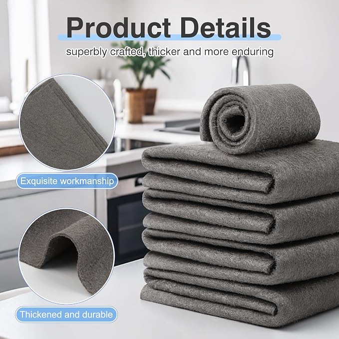 10 Pcs Thickened Magic Cleaning Cloth, Microfiber Streak Free Cleaning Cloths Reuseable Magic Cleaning Wipes for Windows Glass