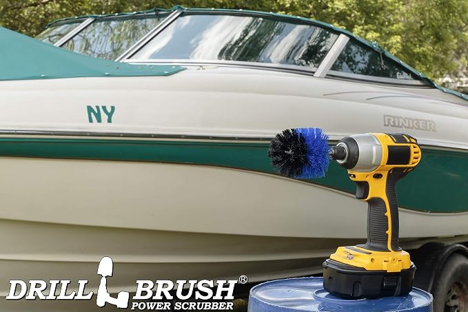 Barnacles - Boat Hulls- Canoe - Carpet Cleaner - Deck Brush - Fiberglass | Cleaning Supplies - Scrub Brush - Boat Accessories - Drill Brush - Hull Cleaner - Kayak - Vinyl - Fishing Boat - Pontoon