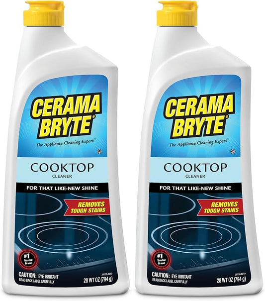 Cerama Bryte Cooktop and Stove Top Cleaner for Glass-Ceramic Surfaces, 2-28 oz
