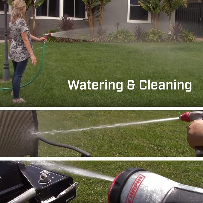 Chapin 4620 Professional Heavy Duty Galvanized Steel 7-way Spray Nozzle With Ergonomic Rubber Grip, Black/Red