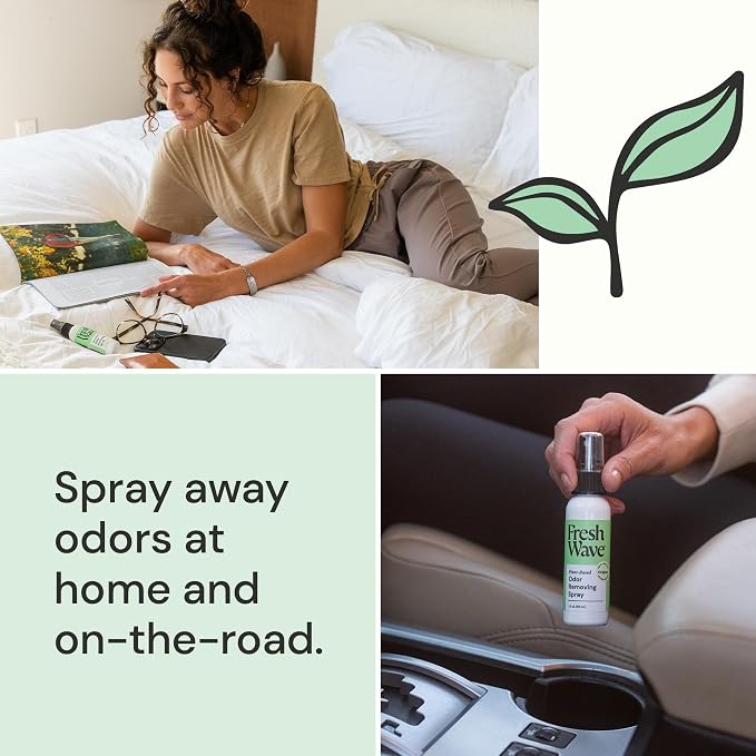 Fresh Wave Odor Eliminator Room Spray, 2 oz Travel Size, 2-Pack, Original | Plant oil formula with lime, pine needle, and cedarwood, Neutralizes air and fabric odors, Non-hazardous, Pet-safe