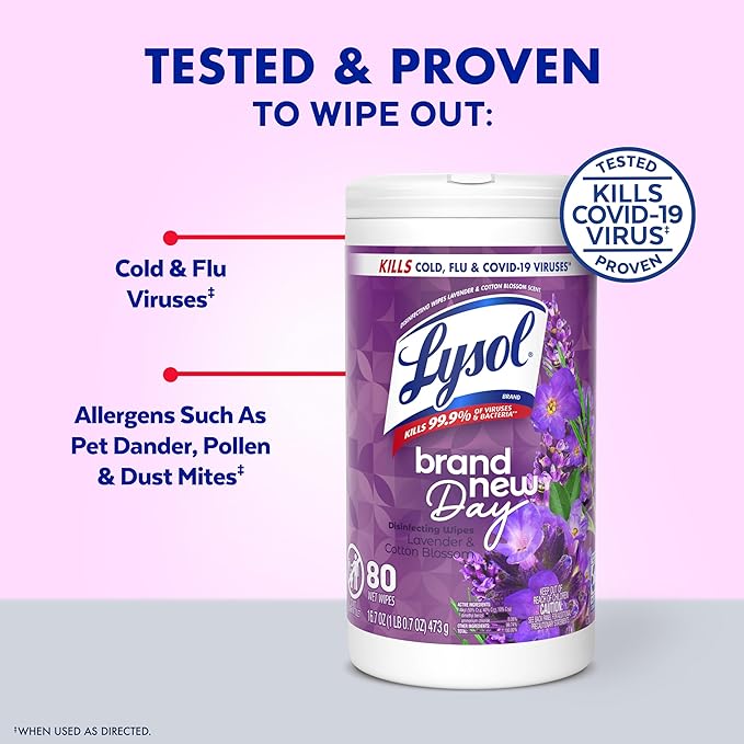 LYSOL Disinfecting Wipes, Multi-Surface Cleaner, Lemon, 80 ct. (3 Pack)