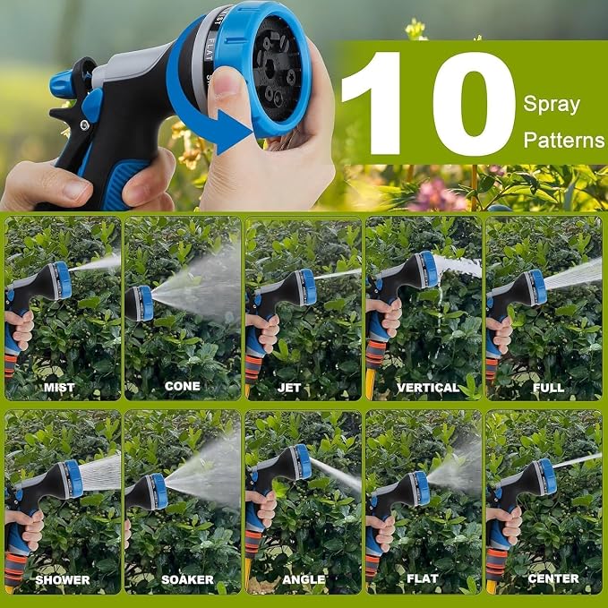 Garden Hose Nozzle High Pressure Leak Proof Spray Water Hose Nozzle Sprayer | Slip Resistant High Pressure Trigger Lockable Garden Hose Spray Nozzle for Plants & Lawns Watering,Car Washing Pet Showering