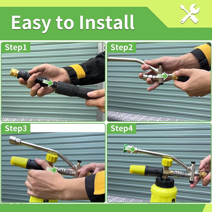 FIXFANS Foam Cannon, Compatible with Portland Husky and Ryobi Power Washer | Dual Connector Accessory, Replacement Gun Adapter, Double Tip Attachment Soap Cannon, 1/4" Quick Connect, 5 Nozzles, 1L