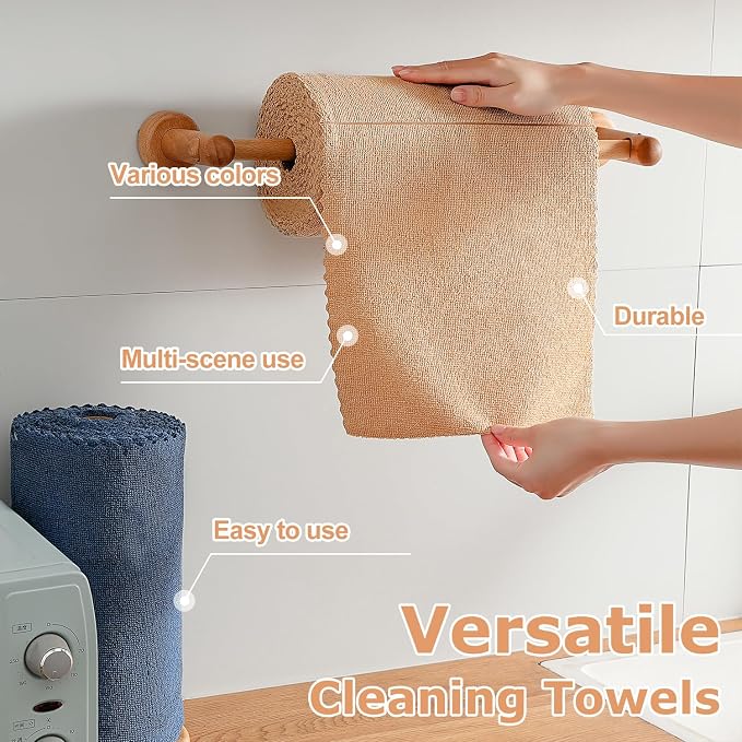 Jessy Home 80 Pack Microfiber Cleaning Cloth Roll Reusable Paper Towels 12"x12" Tear Away Cloth, Microfiber Towels for Cars, Wash Cloths, Lint Free Rags for House, Kitchen,Window,Cleaning Supplies