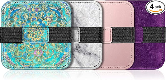 Fintie Screen Cleaning Pad, [4 Pack] Soft Cloth Car Phone Screen Cleaner | Microfiber Wipe Cleaning with Elastic Strap for iPad, iPhone, MacBook, Tablets, Laptop, Monitor (Shades of Blue)