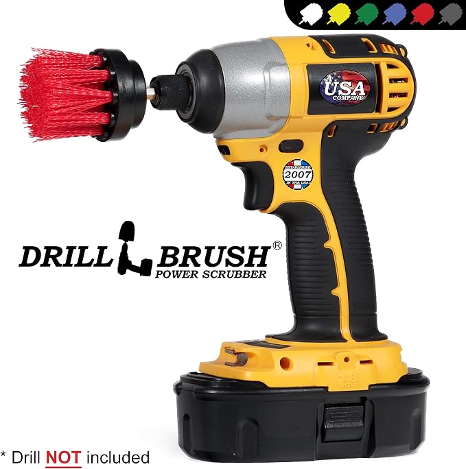 Outdoor Cleaning Brushes - Stiff Bristle Deck Scrubbing Brush - Concrete Scrub Brush - Bird Baths Cleaning Tool - Garden Statues Cleaning Equipment - Granite Headstone Restoration Brush - Siding Brush