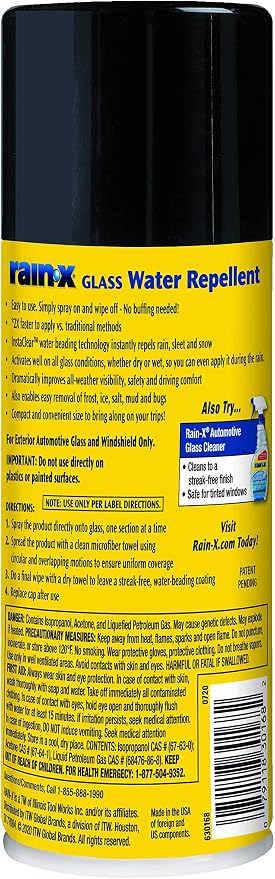 Rain-X 630168 Glass Water-Repellent Aerosol 12 oz. (Pack of 2)