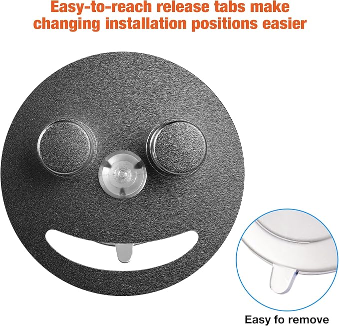 Smiley face sponge holder, kitchen Sink Caddy Organizer with Suction cup,Made of rust-proof aluminum that never rusts for Mommy & Daddy Sponges Black (1-Pack）