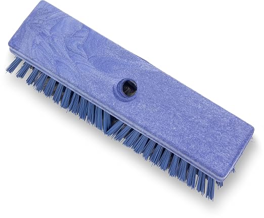 SPARTA Plastic Floor Scrub Brush, Brush Head Only, Deck Brush with ACME Standard Thread Fitting for Deck, Industrial Kitchens, and Hospitals, 10 Inches, Blue