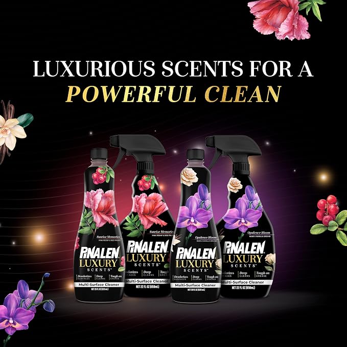 PINALEN Luxury Scent Multipurpose Cleaning Spray - Opulence Bloom - (2 Pack) 22 fl oz - All Purpose Cleaner for Kitchen, Bathroom & Surfaces
