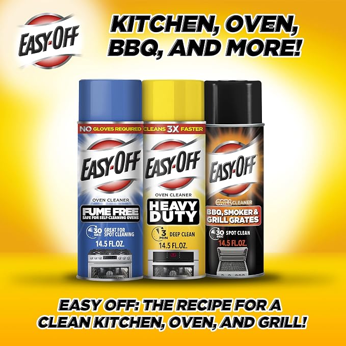 Easy Off Heavy Duty Oven Cleaner Foam, Removes Grease & Burned-On Food, For Ovens, Grill Grates & More 14.5oz (2-count)