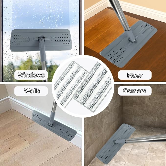 12 Pack Microfiber Mopping Pads Compatible with JOYMOOP, Libman, Oshang Flat Mop and Most 13"X5" Flat Floor Mop, Reusable & Washable Microfiber Cleaning Pads