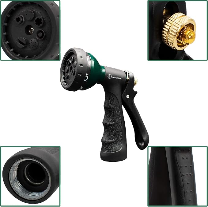 AUTOMAN Garden Hose Nozzle, Metal Water Spray Nozzle
