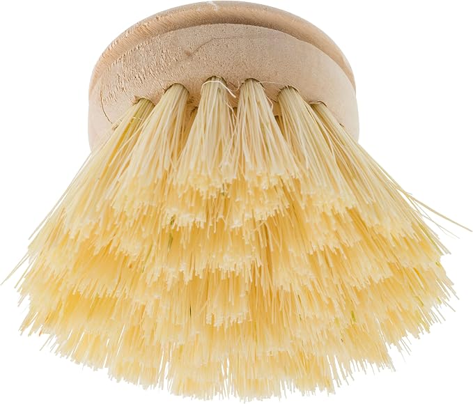 Redecker Dish Brush Replacement Heads, Tampico Fiber, 1-1/2 Inch Round, 2 Pack – Wooden Brush Refills for Everyday Dishwashing, Made in Germany