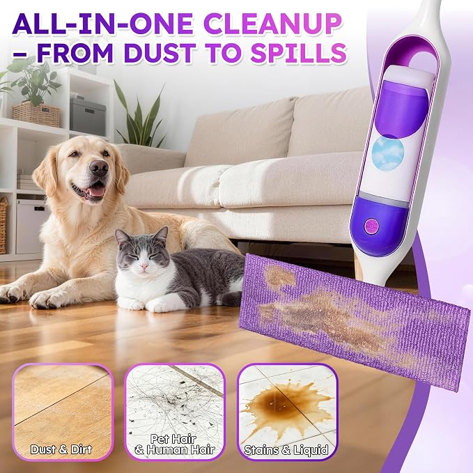 Microfiber Mop Pads for Swiffer PowerMop, Reusable Microfiber Pads Refills for 13 ''-15 '' Spray Mop, Washable Pad Replacements for Multi Surface Wet & Dry Floor Cleaning, 10 Pack