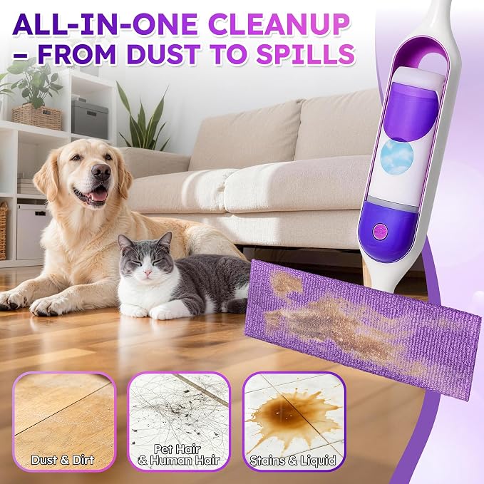 Microfiber Mop Pads for Swiffer PowerMop, Reusable Microfiber Pads Refills for 13 ''-15 '' Spray Mop, Washable Pad Replacements for Multi Surface Wet & Dry Floor Cleaning, 20 Pack