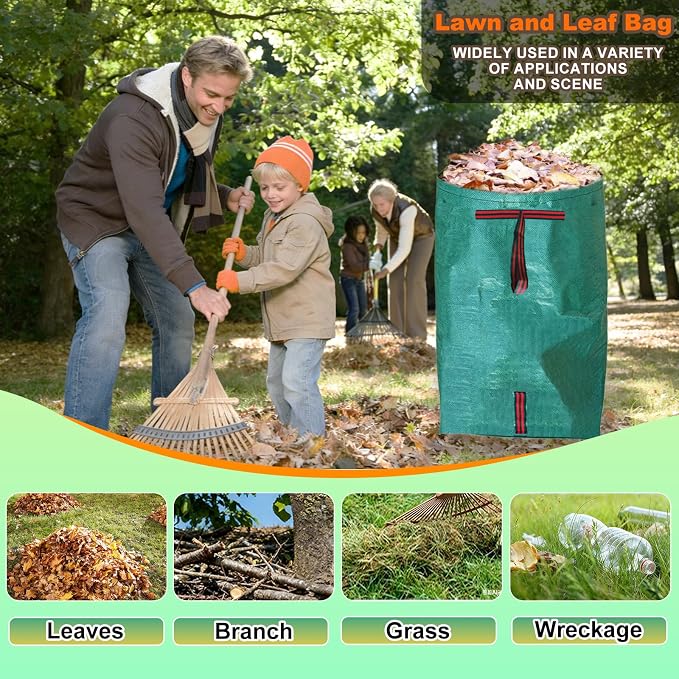 72 Gallon Leaf Collector, Reusable Leaf Bag, Dustpan-Type Yard Garden Bag | Heavy Leaf Pick up Tool Collapsible Lawn and Leaf Bag, Garden Yard Waste Container for Leaves, Lawn Debris, Grass Clippings