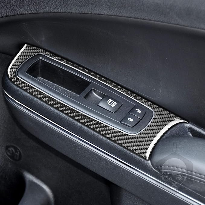 Real Carbon Fiber Trim for Dodge Charger Chrysler 300 Accessories | for Charger 2011+ Chrysler 300 2011-2023 Window Lift Panel Outer Frame Sticker Interior Thick Overlay Decal