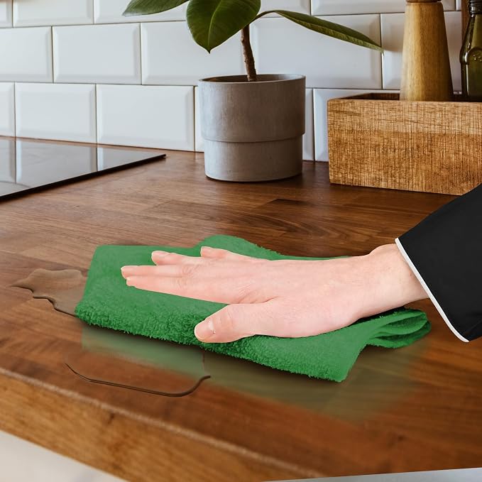 Avalon Towels Bar Towels (Pack of 60) Size 14x17 Inches – 100% Cotton, Absorbent and Reusable Cleaning Rags, Multipurpose Cleaning Towels, Terry Cloth Rags, Durable Shop Rags (Green)