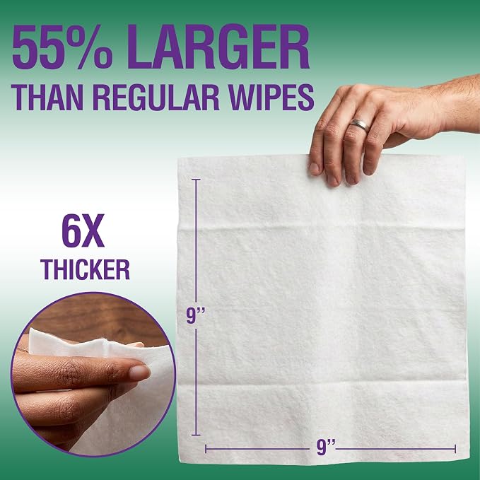 OPTEEL Super Thick Bath Shower Wipes, Softly Scented, Pre Moistened 160ct | Disposable, Extra-Large, Soft Cloths for Adult Bathing No-Rinse, Hypoallergenic, Aloe & Vitamin E, for Men, Women & Elderly