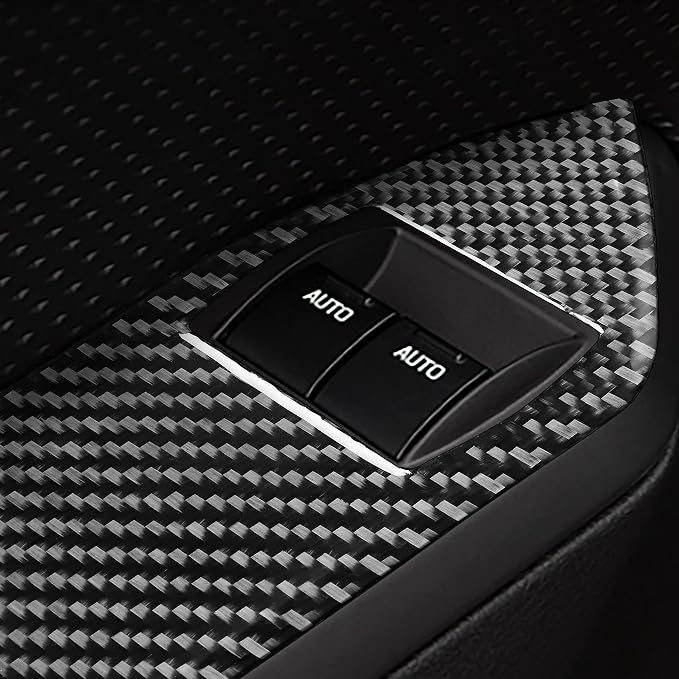 Real Carbon Fiber Trim for Ford Mustang GT Shelby Accessories | for 2005 2006 2007 2008 2009，Window Lift Panel Cover，Thick Overlay Sticker Decal，Type-A