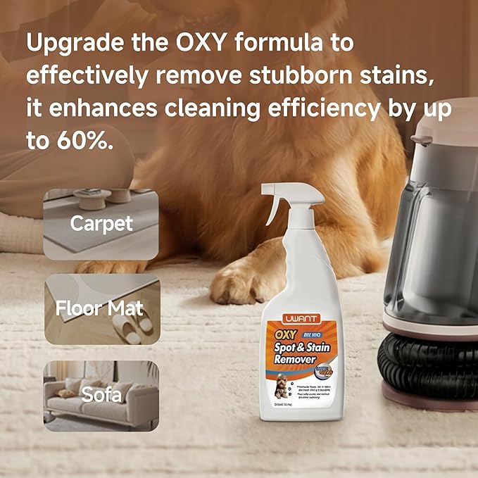 Uwant 22Kpa Carpet Cleaner Machine with Odor Eliminator Stick, Y100Pro | Portable Carpet Cleaner for Pet with Oxy Solution, Color-Block Upholstery Cleaner Machine for Carpet, Couch, Sofa, Cars