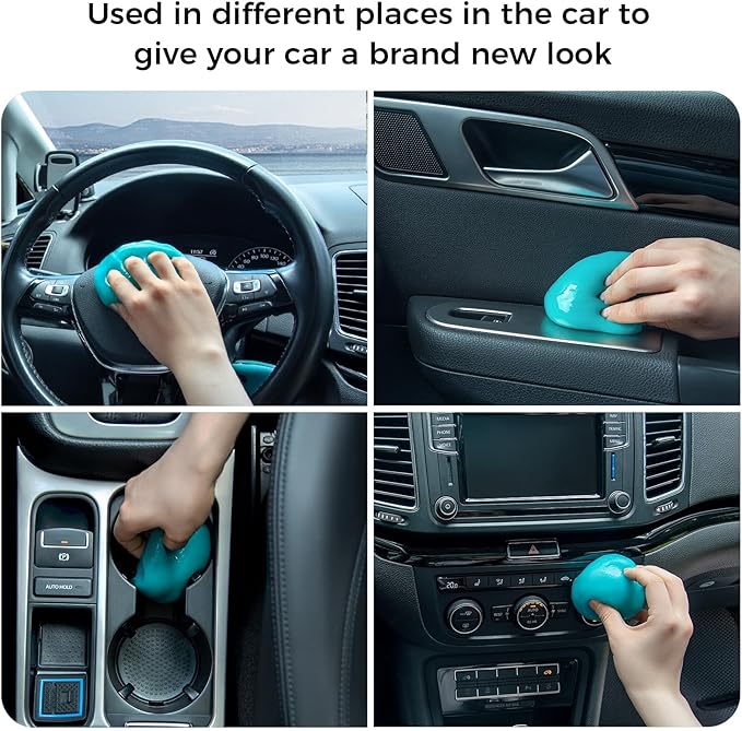 ColorCoral car Cleaning Gel Keyboard Cleaner car Interior Cleaner Kit Blue | 2-Pack Cleaning Putty Dust Cleaner Car Vent Keyboard Cleaning Detailing Slime Universal Cleaning Kit Car Accessorie Men Women
