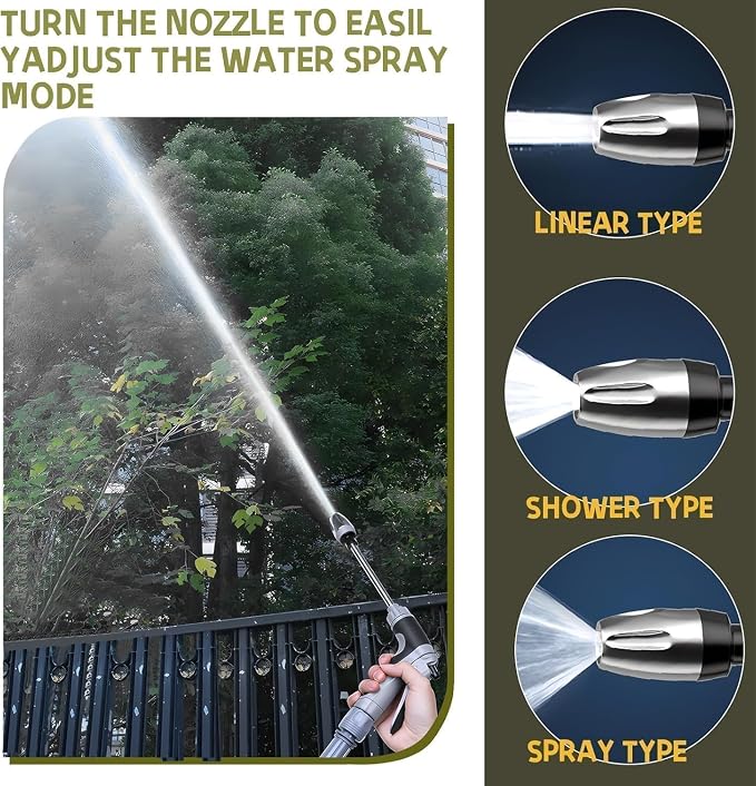 Pressure Washer Gun,Pressure Washer Spray Nozzle,Garden Hose Nozzle | High Pressure Garden Hose Nozzle,with 360° Rotating for Three Spray Modes