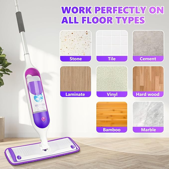 3 Pack Reusable Mop Pads Compatible with Swiffer PowerMop, Wood Floor Pads Microfiber Mop Replacement Refills Machine Washable for All Floor Surfaces