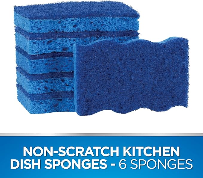 Dawn Non-Scratch Scrubber Sponges, Blue (Pack of 6)