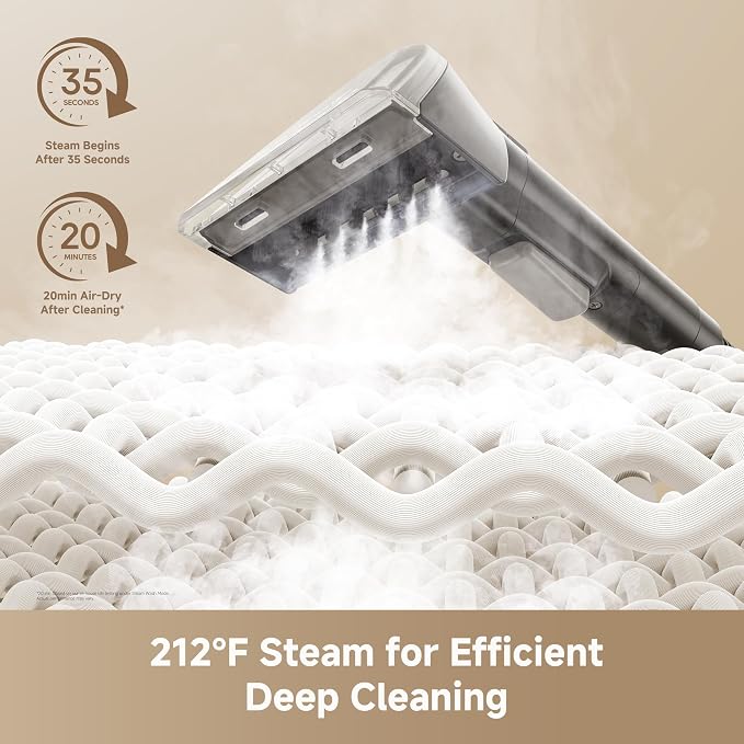 DREAME N20 Steam Carpet Cleaner Machine with Steam & Hot Water Wash, Portable Upholstery Cleaner with Self Cleaning, 17Kpa Suction, Perfect for Pet, Car, Auto, Carpet, Rug, Auto-Mix Solution