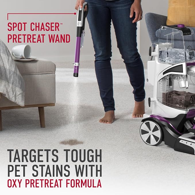 Hoover SmartWash Pet Automatic Carpet Cleaner Machine with Spot Chaser Wand | Deep Cleaning Carpet Shampooer Machine, Pair with a Hoover Carpet Cleaner Solution for a Bright, Refreshed Home