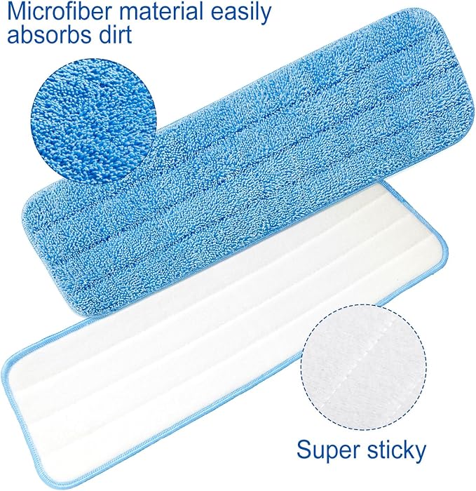 80 Pack Microfiber Mop Pads Machine Washable Cleaning Flat Mop Head Replacement Reusable Household Pads for Hardwood and Hard Surface Floor Cleaning and Scrubbing