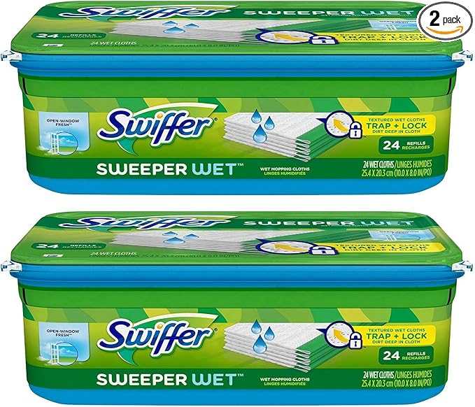 Swiffer Sweeper Wet Mopping Cloth Refill - Open Window Fresh - 24 wet cloths - 2 pk