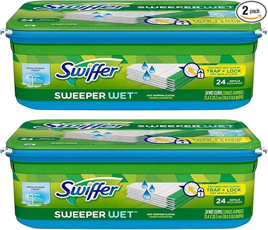 Swiffer Sweeper Wet Mopping Cloth Refill - Open Window Fresh - 24 wet cloths - 2 pk