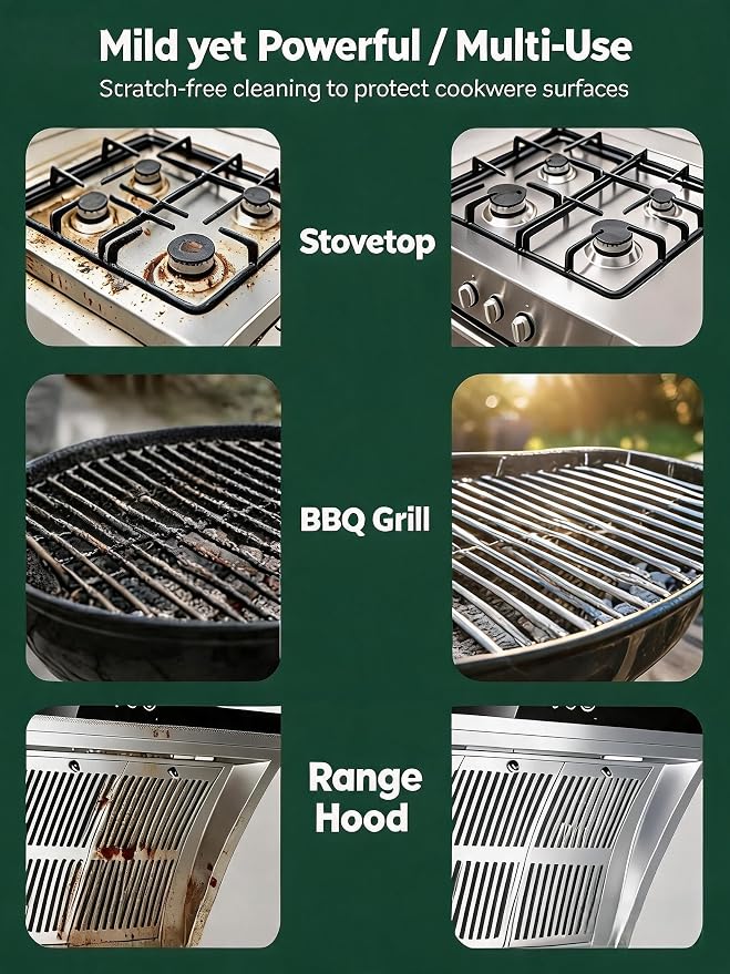 2026 Upgraded High-Concentration BBQ Grill Cleaner Foam - Heavy Duty Kitchen Degreaser Spray for Oven, Stove Top, Range Hood, Stainless Steel Grates - Stubborn Tar & Aged Grease Remover, 120ml