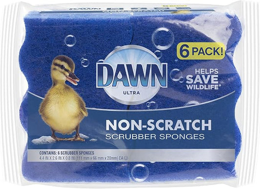 Dawn Non-Scratch Scrubber Sponges, Blue (Pack of 6)