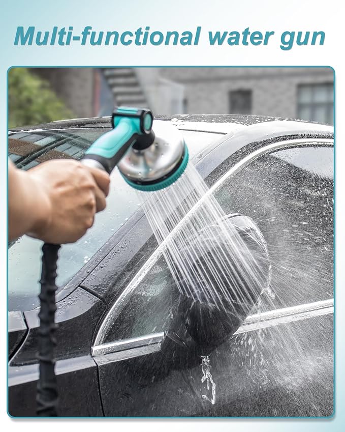 Water Hose Nozzle, Heavy Duty Water Hose Sprayer with 3.5" Ultra-Wide Spray, 8 Adjustable Modes - Ergonomic Thumb Control, Anti-Slip Grip for Watering, Car Washing, Pets, Garden