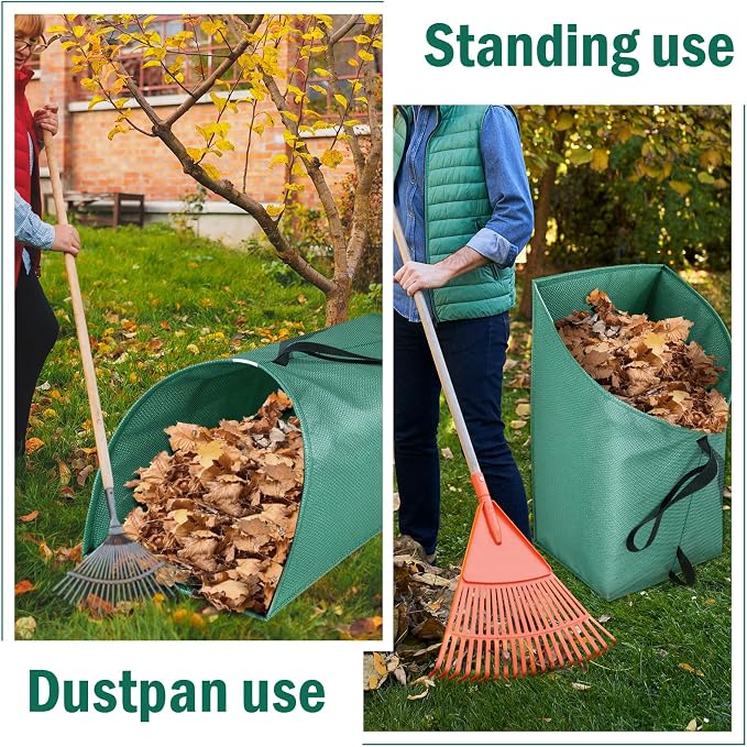 60 Gallon Leaf Collector, Collapsible Lawn & Leaf Bag for Yard Cleanup | Heavy-Duty Leaf Pickup Tool, Reusable Dustpan-Style Yard Waste Bag for Leaves, Grass Clippings, Debris, and Lawn Trash