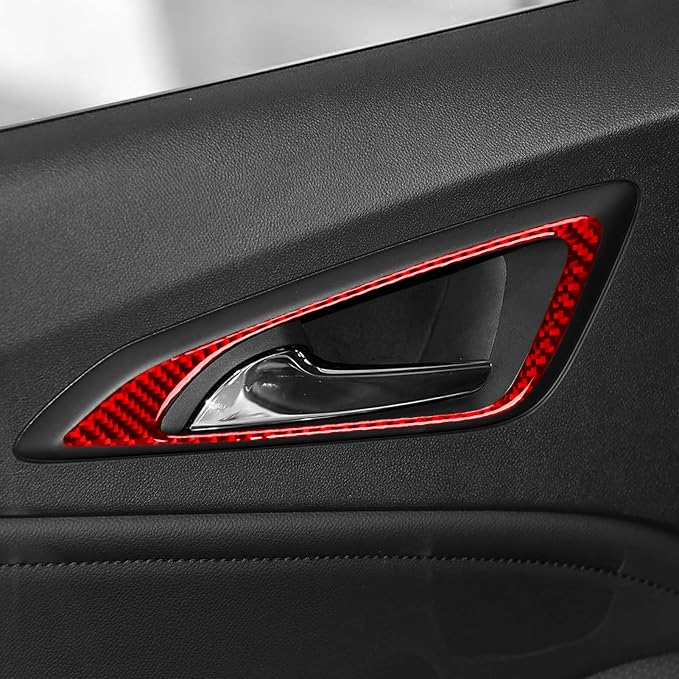 Real Carbon Fiber Trim for Chevy Malibu 9th Gen Accessories | for 2016-2024 Inner Door Bowl Handle Pull Cover Sticker Interior Thick Overlay Decal