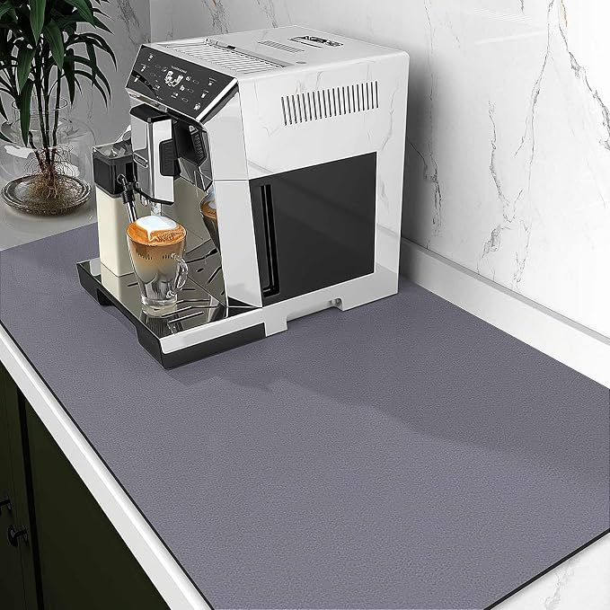 WISELIFE Dish Drying Mat Super Absorbent Drying Mat Large Dish Drying Mats for Kitchen Counter Easy Clean Dish Mat Kitchen Drying Mat18"x 28" Classic Grey