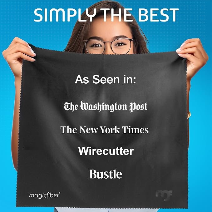MagicFiber Extra Large Microfiber Cleaning Cloth for TV Screens & Monitors | Great for OLED, Computers, Laptops, Cars & Electronics, Eyeglass & Glasses Cleaner