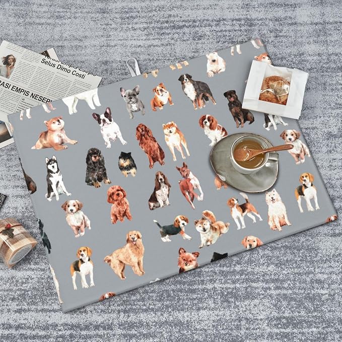 Cute Puppy Dog Dish Drying Mat 18 x 24 Inch for Kitchen Counter Cute Kitchen Mat Microfiber Kitchen Countertop Absorbent Reversible Drainer Rack Pad Dish Drying Mat