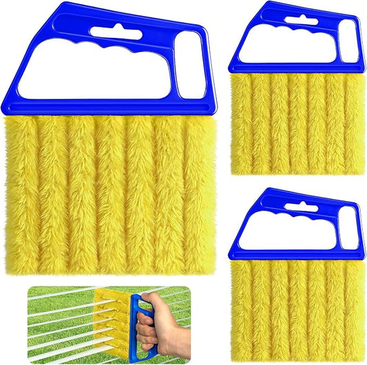 3pcs Window Blind Cleaner Duster Tool,2026 New Cleaning Tools,7 Fingers Washable Microfiber Dusters for Cleaning,Crevice Cleaning Brush, Duster for Venetian Blinds & Air Conditioner Vents（Blue