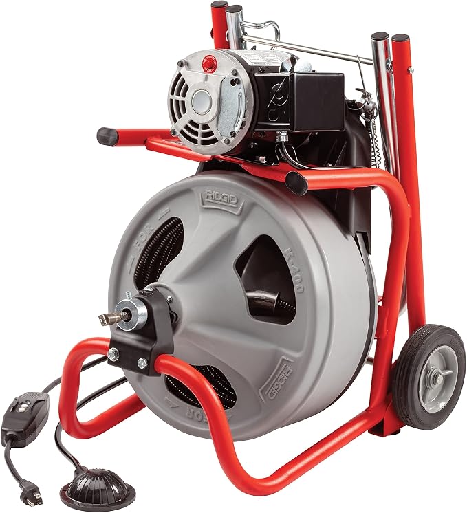 RIDGID 52363 Model K-400 Drain Cleaning 120-Volt Drum Machine Kit with C-32IW 3/8" x 75' Cable