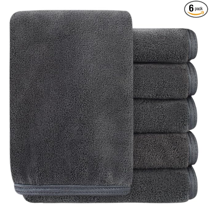 SINLAND Microfiber Facial Cloths Fast Drying Washcloth 12inch x 12inch Absorbent Face Wash Cloth Soft Makeup Remover Cloths
